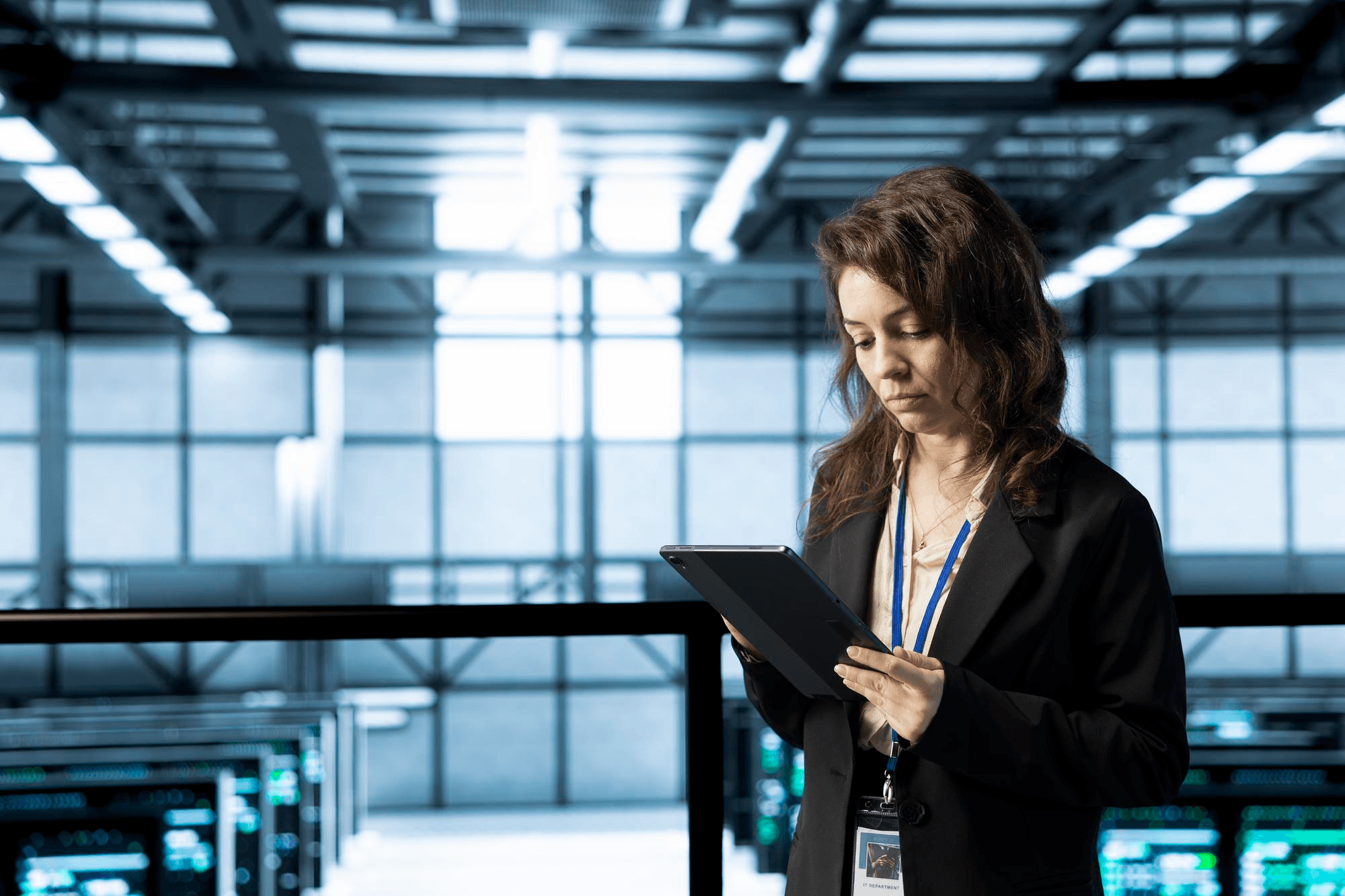 Marketer reviewing analytics on a tablet